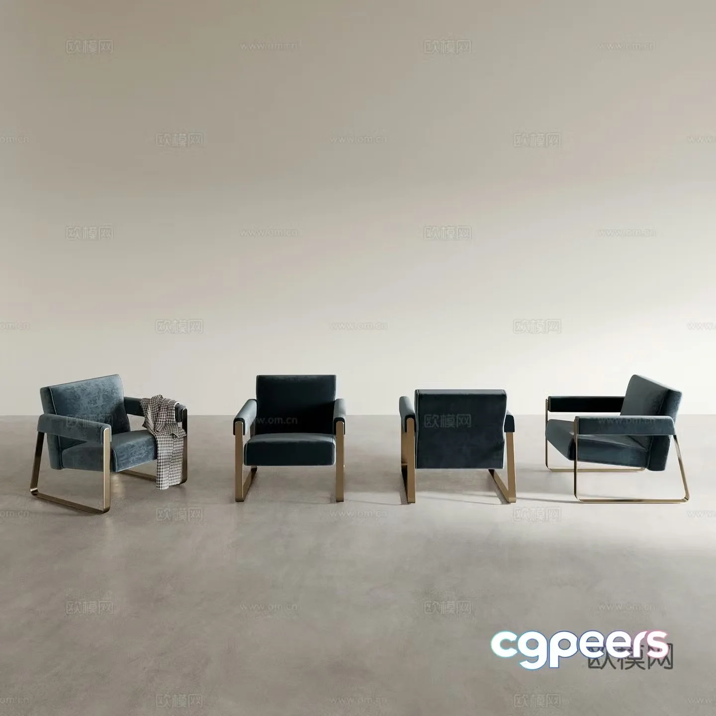 Modern armchair leisure chair fabric chair 3d model