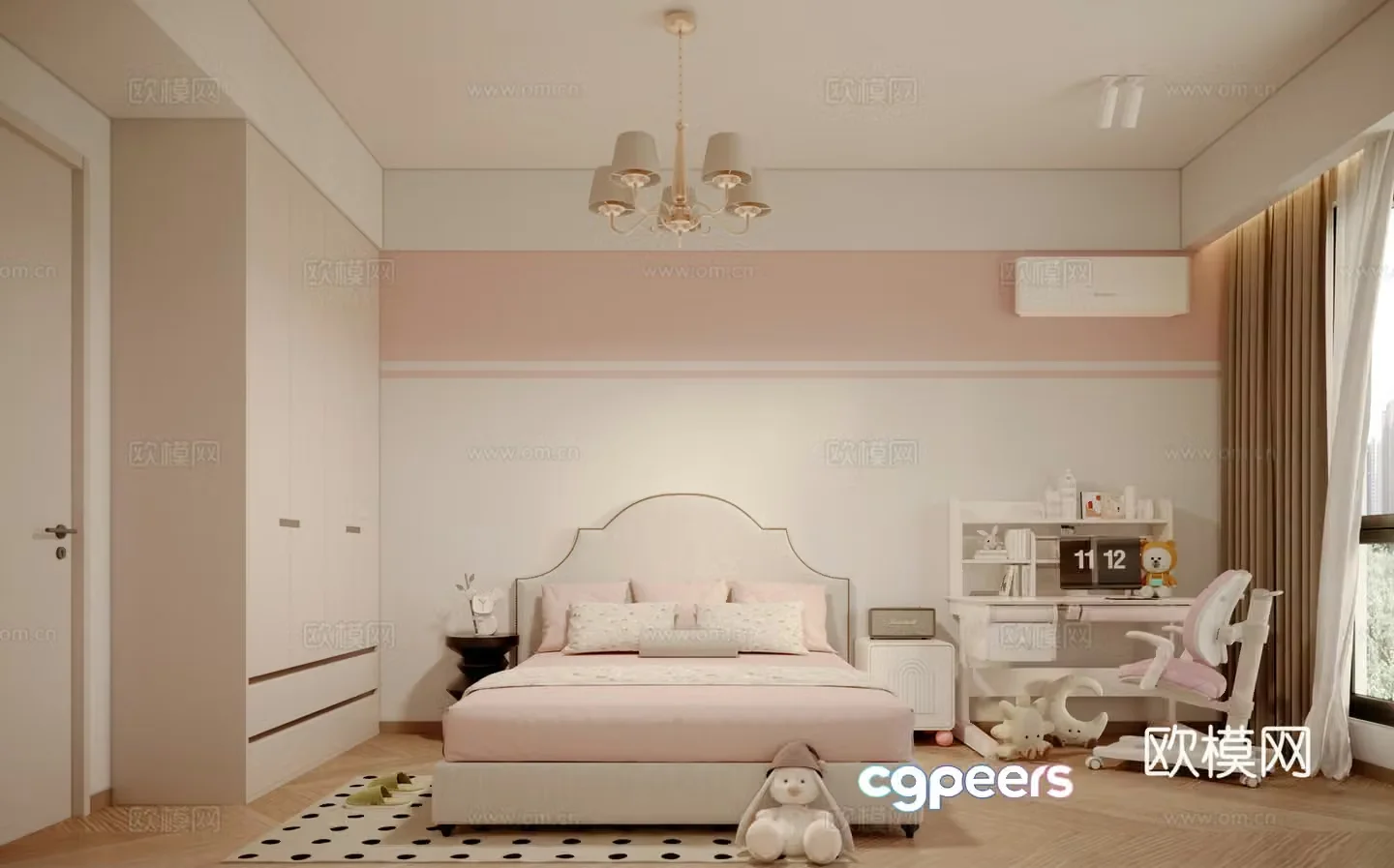 Modern French daughter room children’s room 3d model