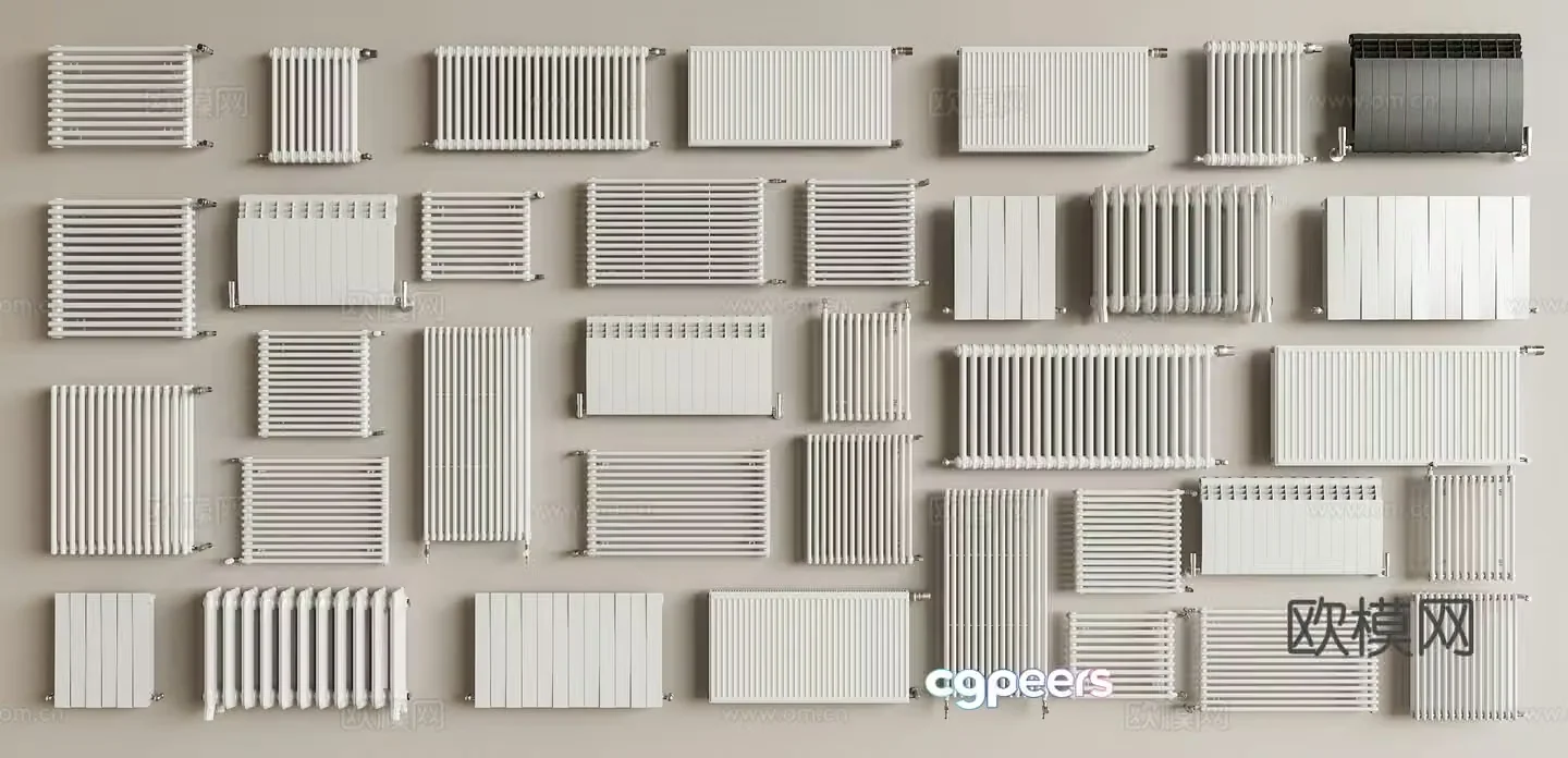 Radiator Heater Heating Wall-mounted vertical radiator Radiator Heat conductor 3D model