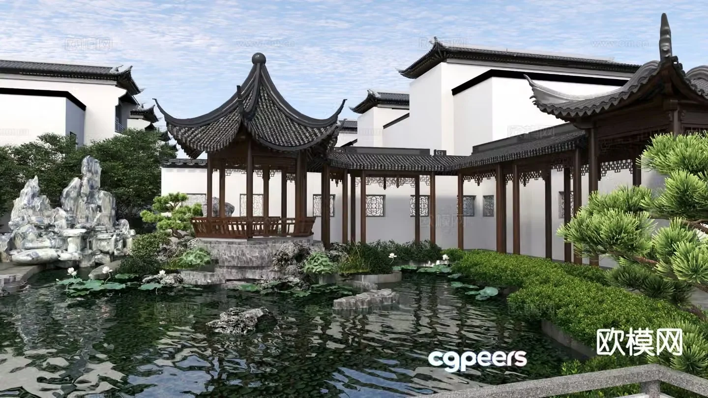 garden landscape park landscape 3d model