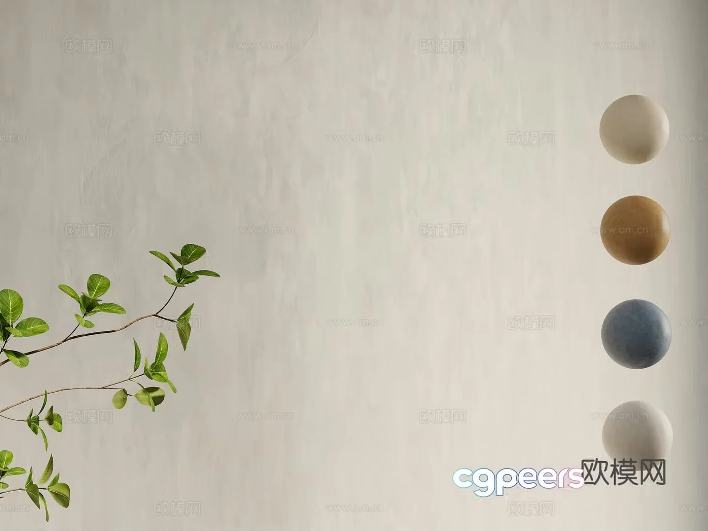 Modern microcement texture paint art paint green plants latex paint paint 3d model