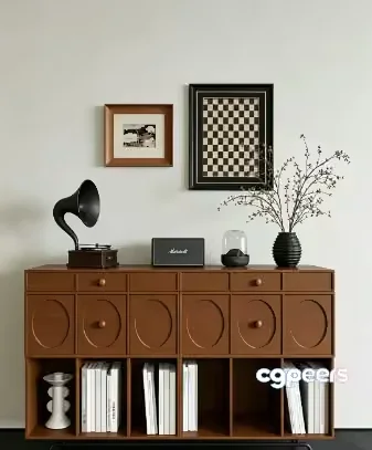 Mid-Century Sideboard 3D Model – 14886 – VRAY Render
