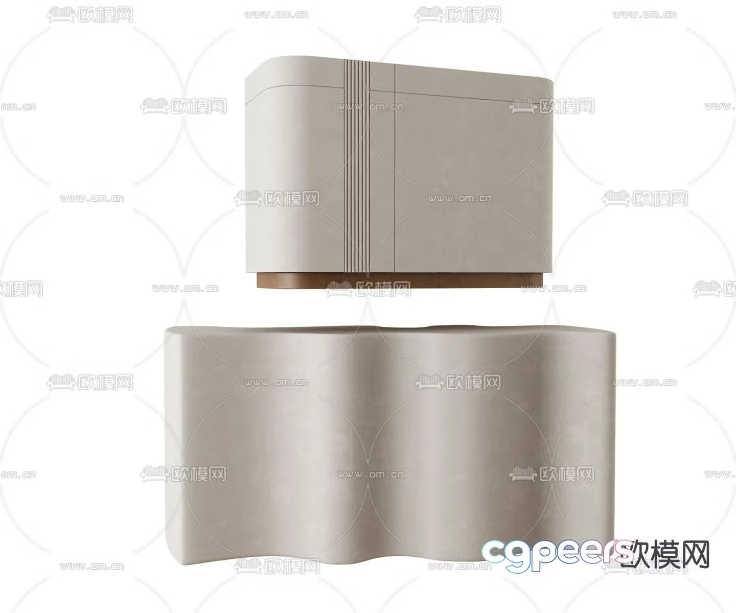 Modern front desk reception desk service desk information desk 3d model