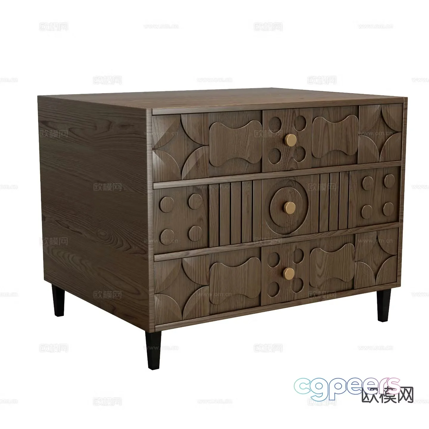 Medieval style bedside table 3d model