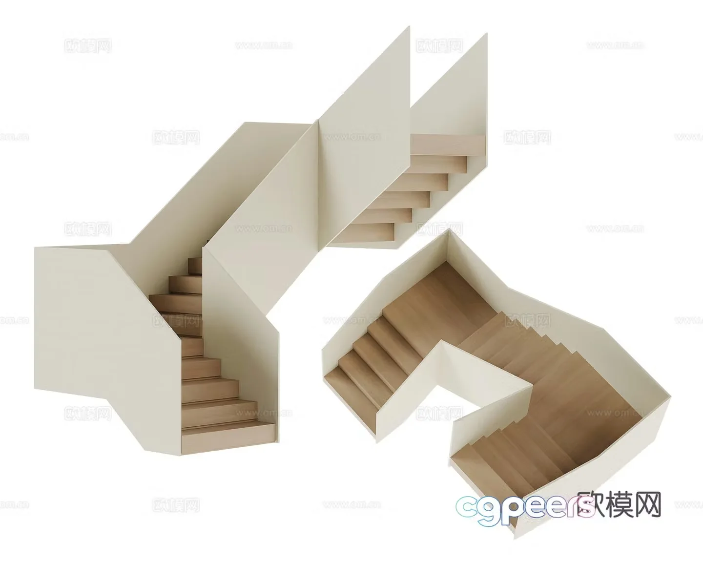 Modern home staircase 3d model