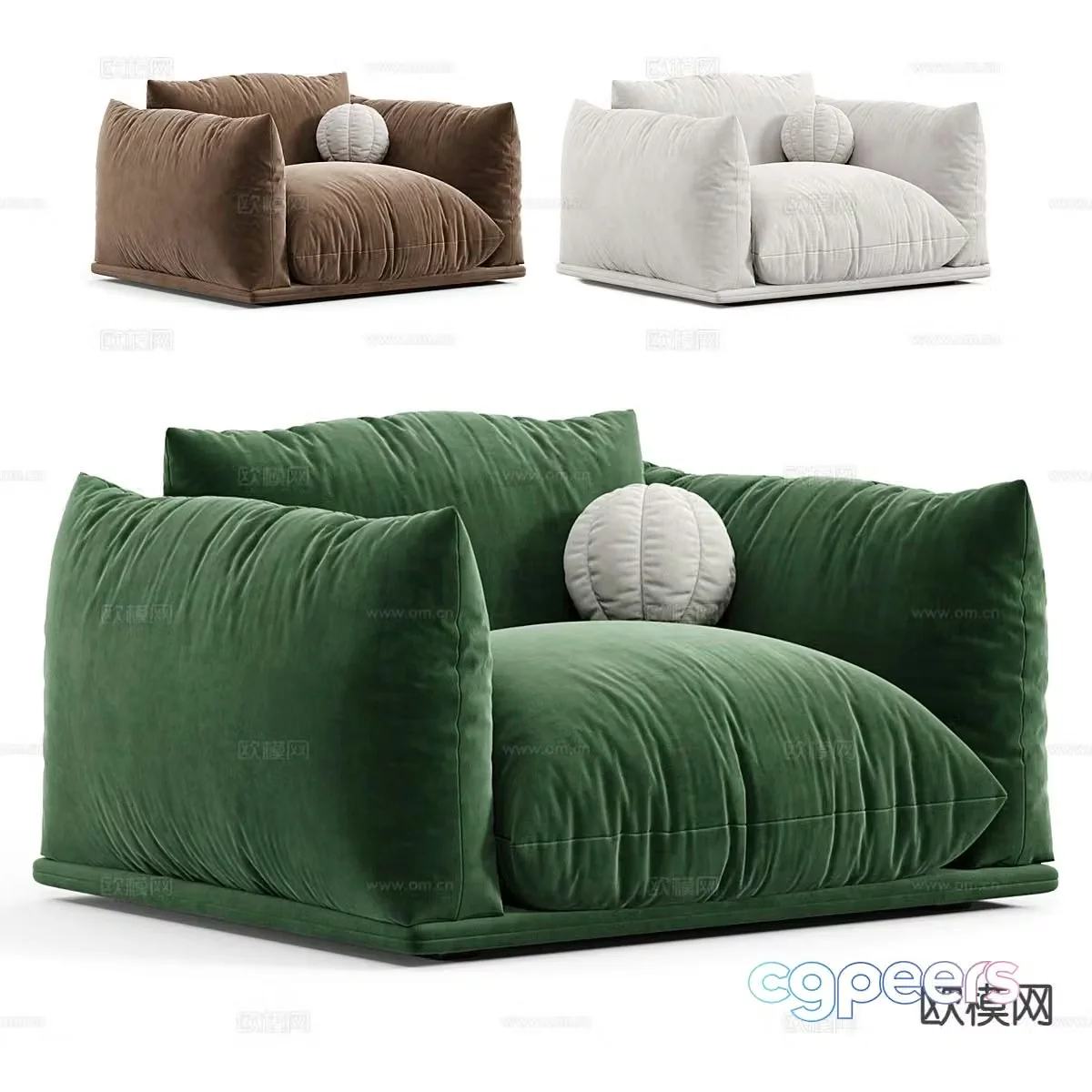 Beanbag single sofa 3d model