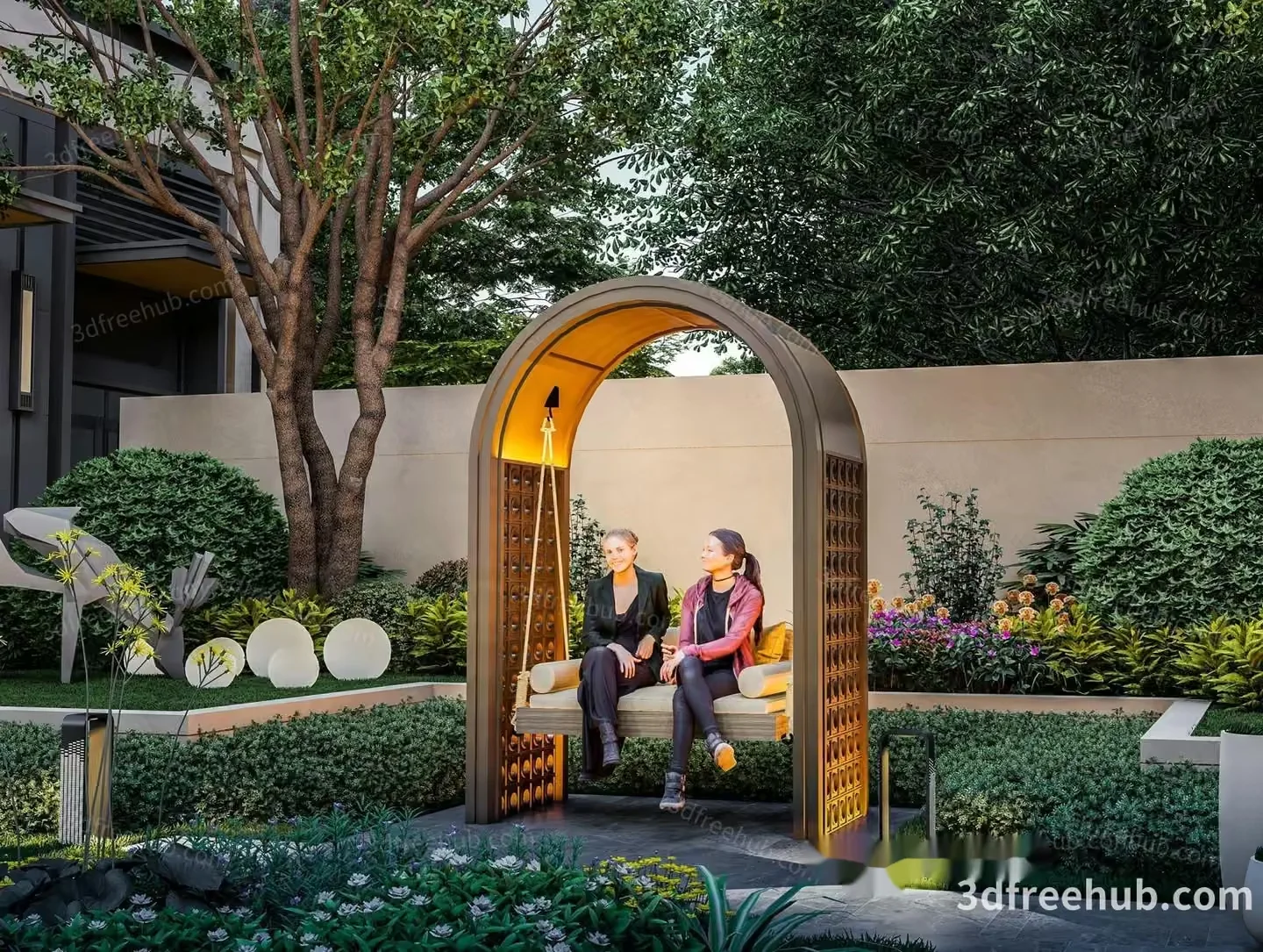 Modern Garden Swing 3D Model – 19209 – VRAY Render