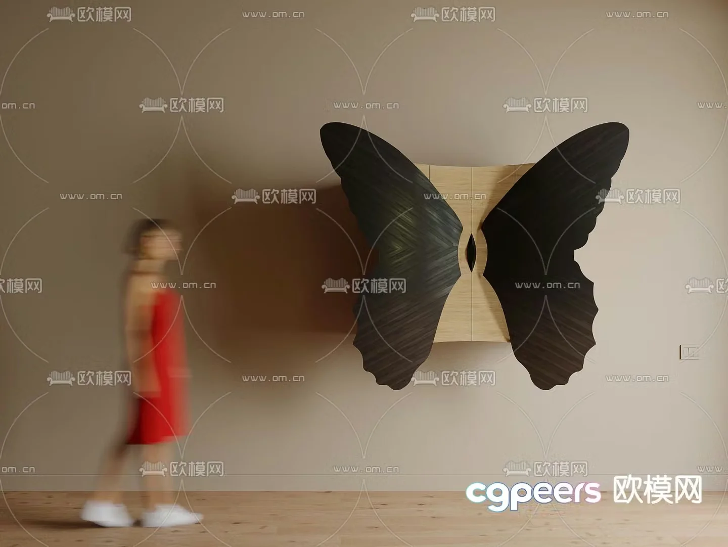 Butterfly cabinet display cabinet wall-mounted cabinet suspended cabinet 3D model