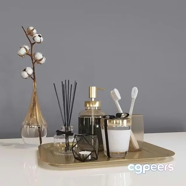 3ds Max Free – Set of accessories and decor for the bathroom