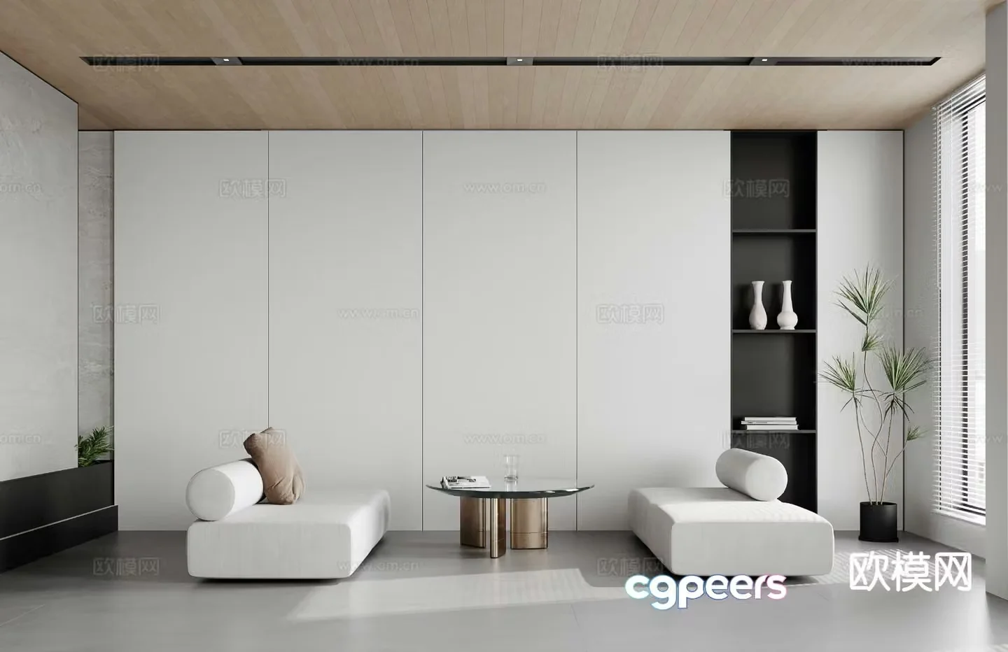 Modern sofa coffee table modular sofa negotiation sofa 3d model