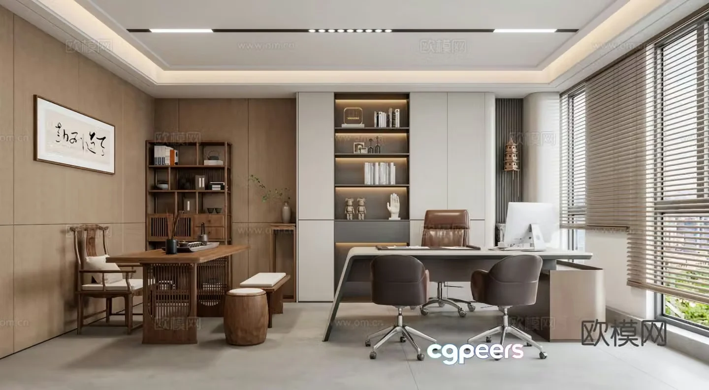 New Chinese manager office 3D model