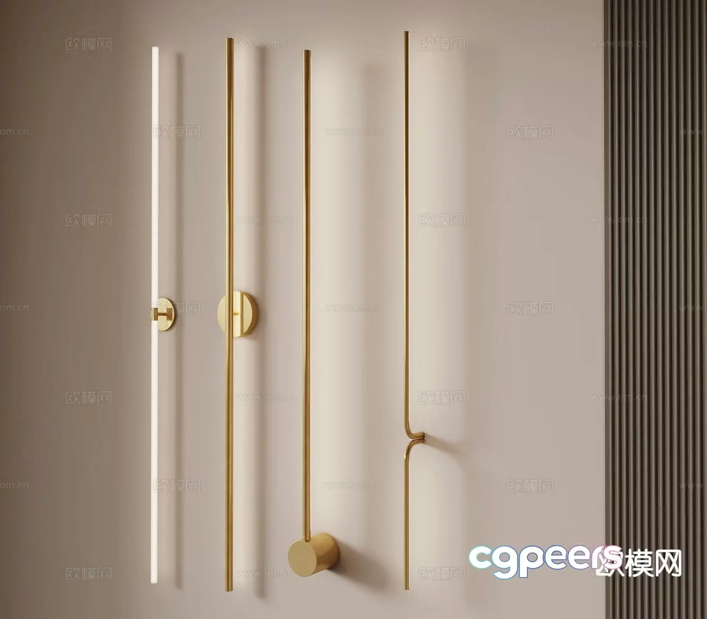 Modern linear wall light 3d model