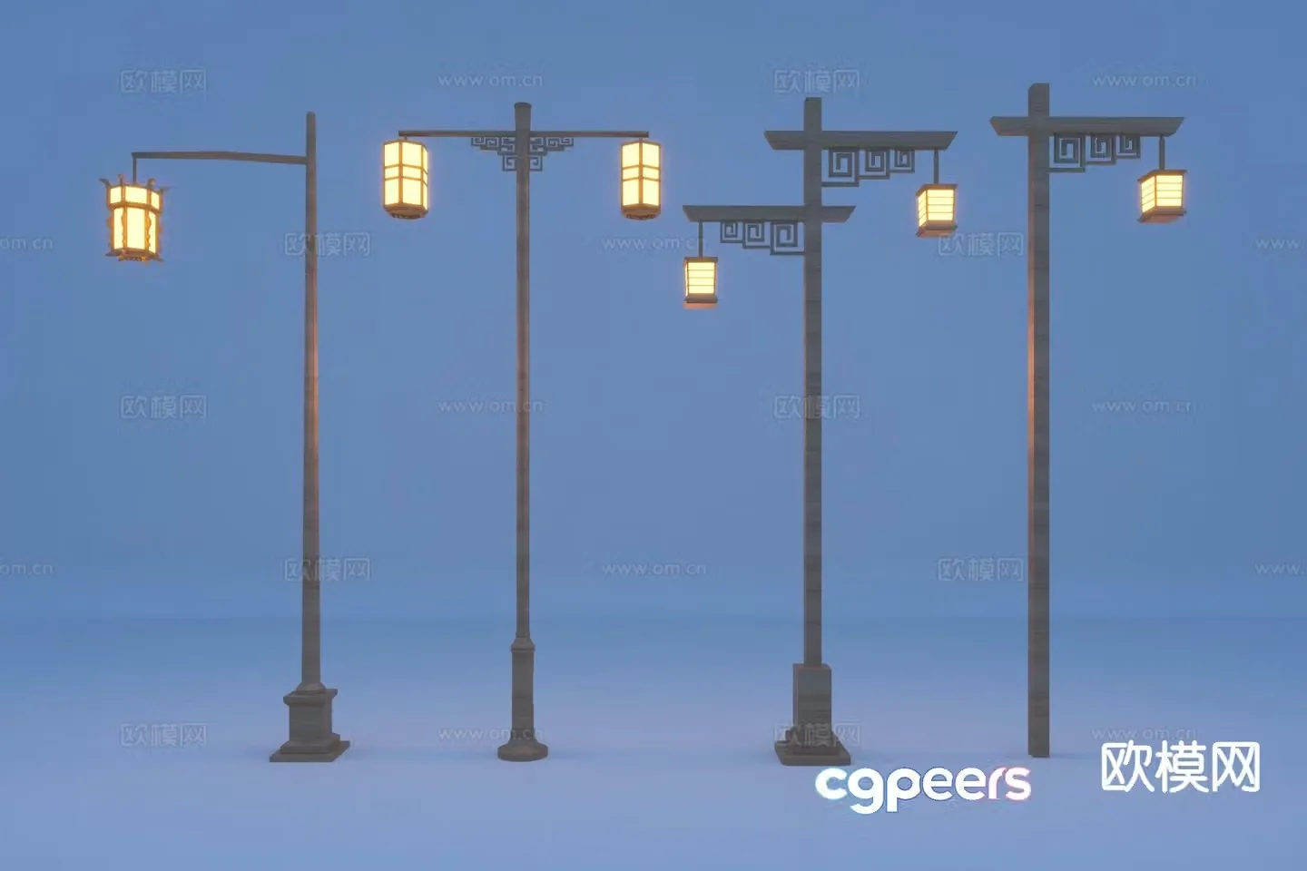 New Chinese style municipal street lamp rural landscape lamp 3D model