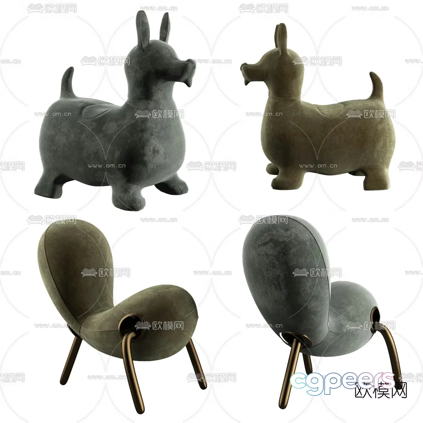 Modern children’s cartoon chair 3d model