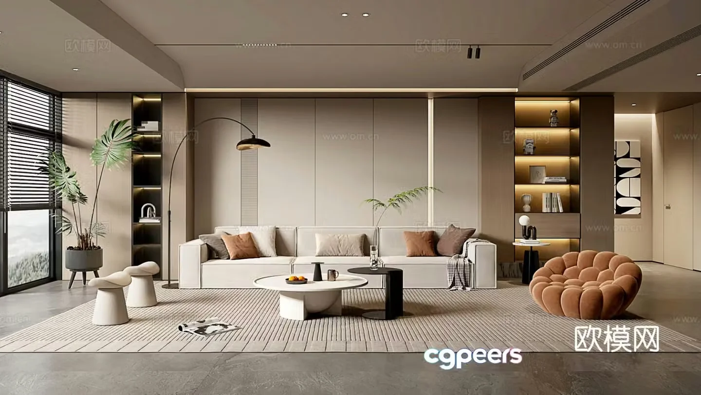 Modern style living room sofa combination 3d model 3d model