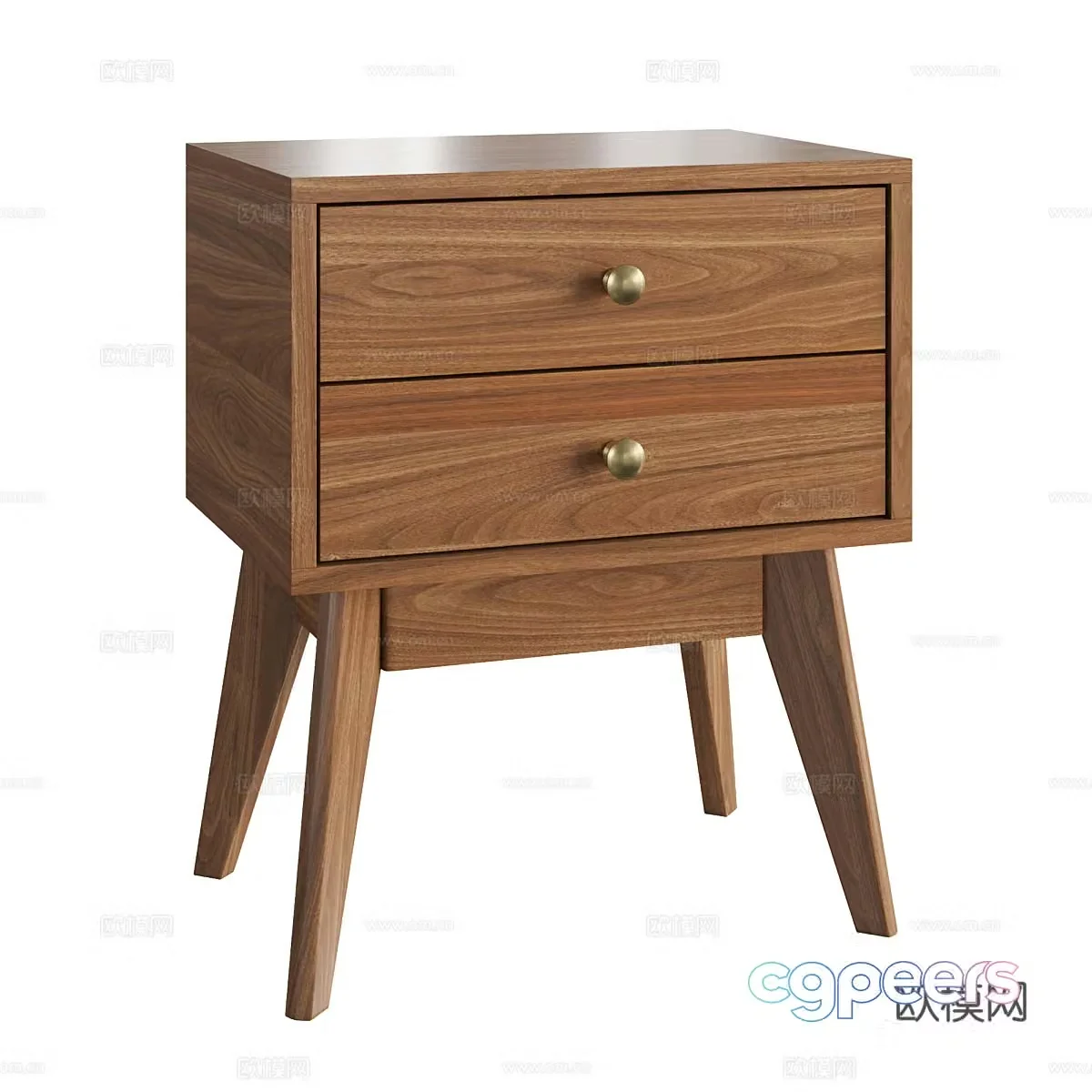 Modern Nordic log bedside table 3d model