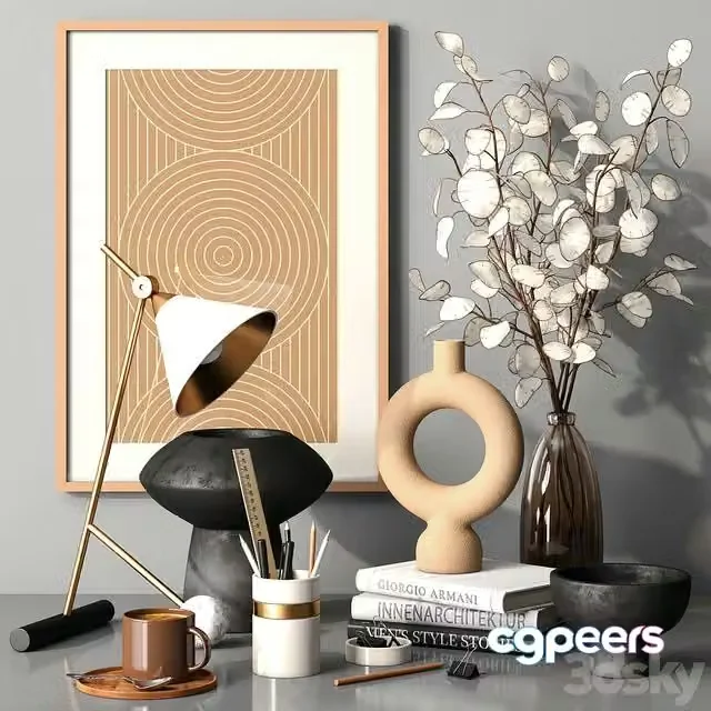 3ds Max Free – Decor set LUNARIA