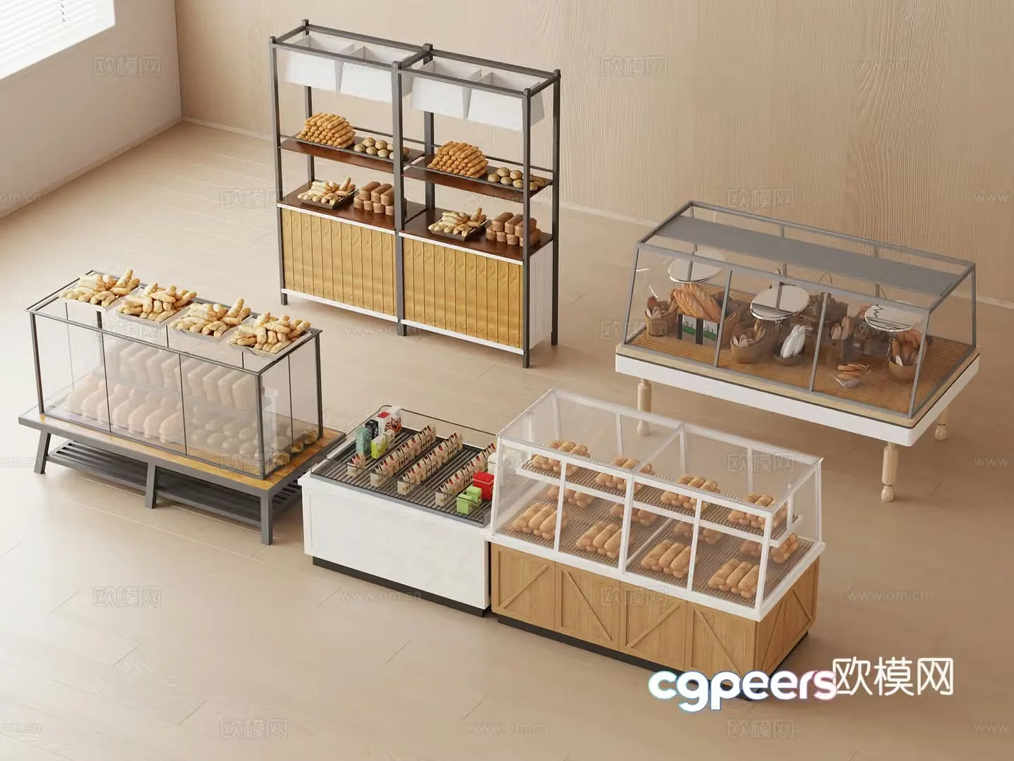 Bakery cabinet cake cabinet 3d model
