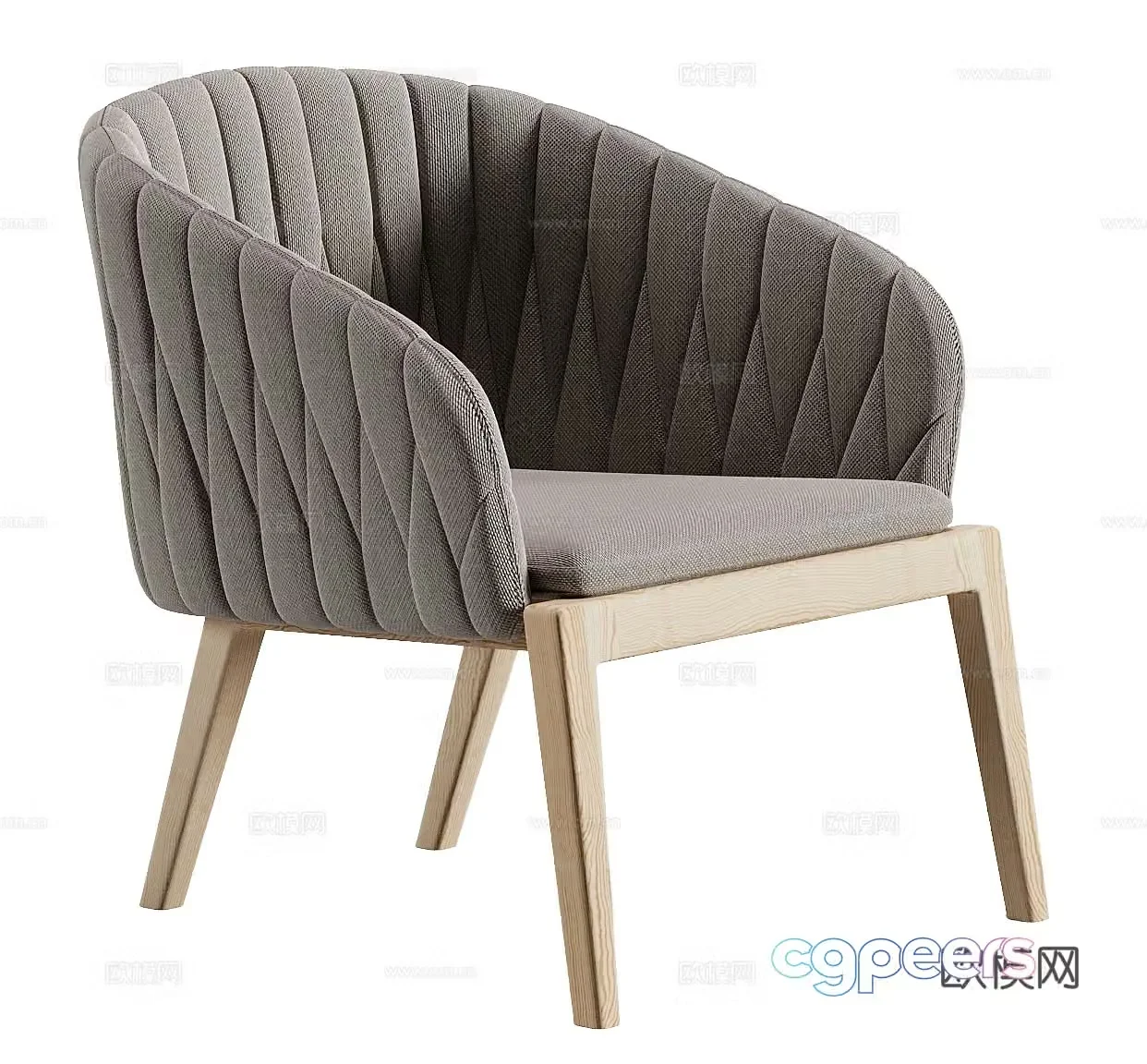 Fabric leisure chair indoor leisure chair outdoor leisure chair backrest chair courtyard leisure chair wooden 3d model