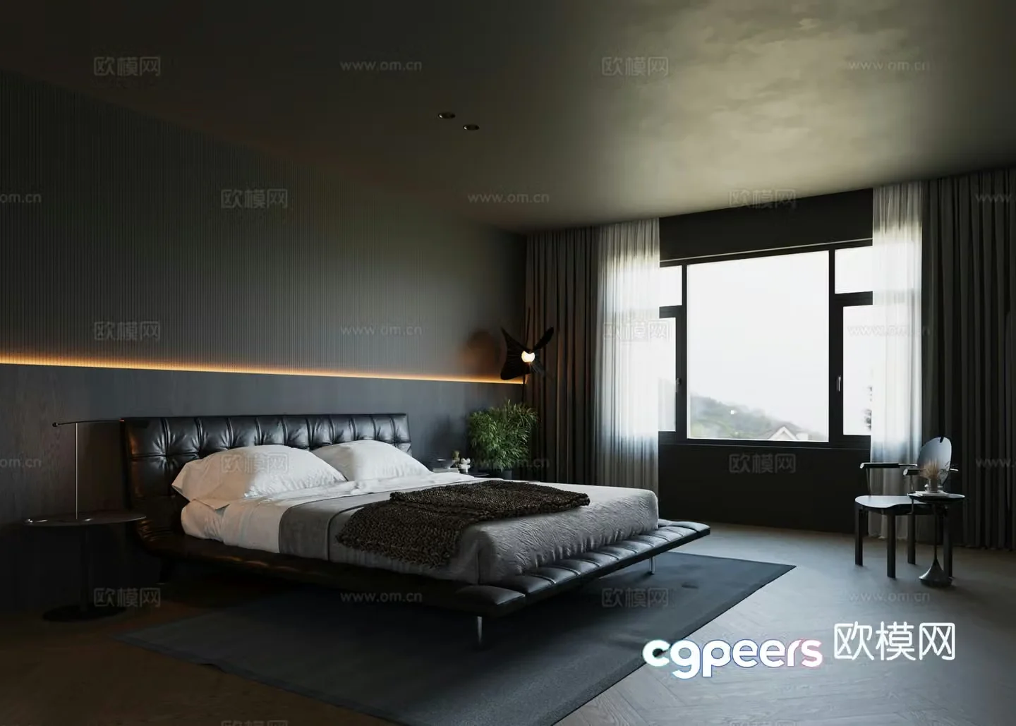 Dark series master bedroom 3D model