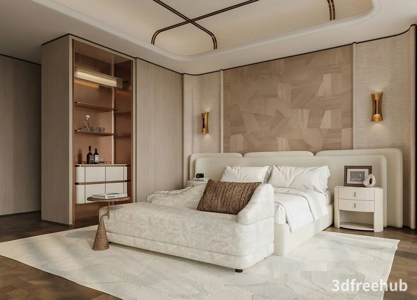 Cozy Bedroom 3D Model – 8673 – VRAY Render