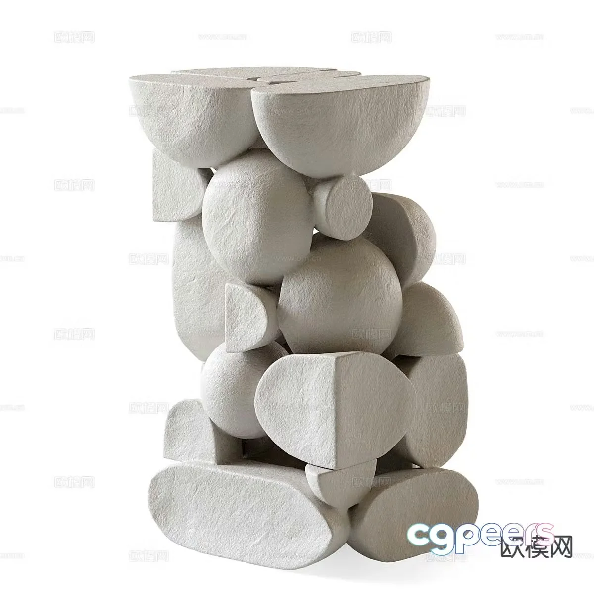 Modern coffee table stone coffee table 3d model
