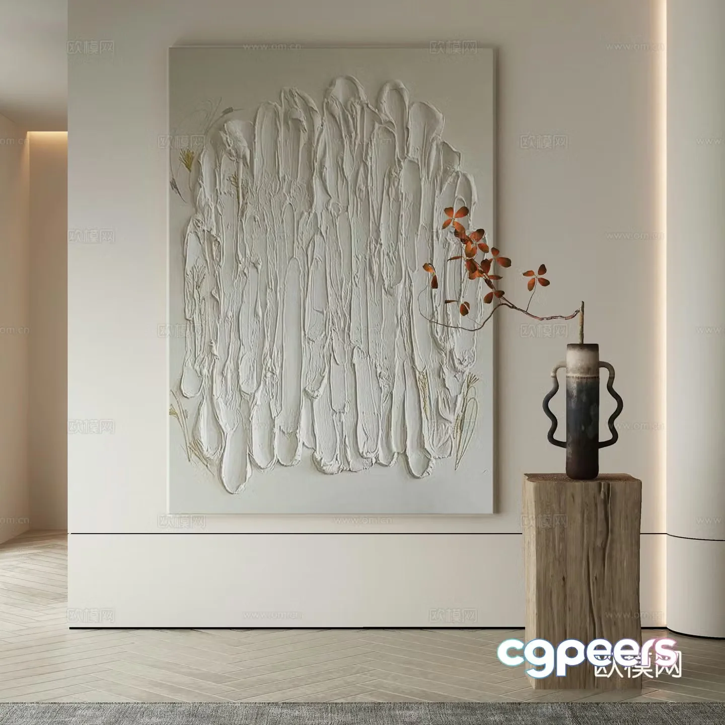 Modern Wasabi Hanging Painting Oil Painting 3D Model