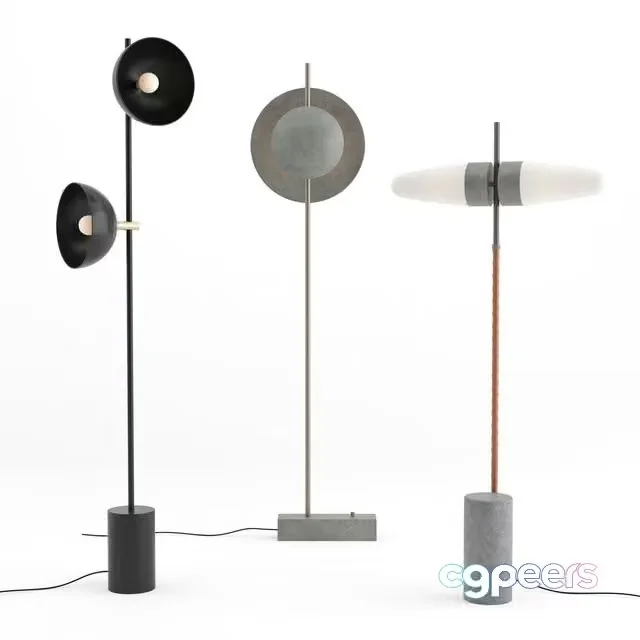 3ds Max Free – Floor lamp collection (Dawn, Bull by 101 CPH, STUDIO by HANDVARK)
