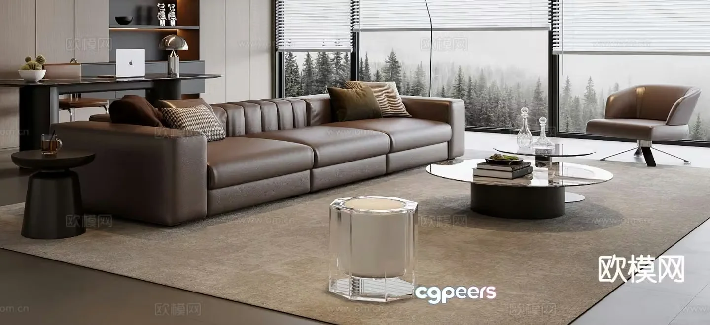 Italian sectional sofa 3d model