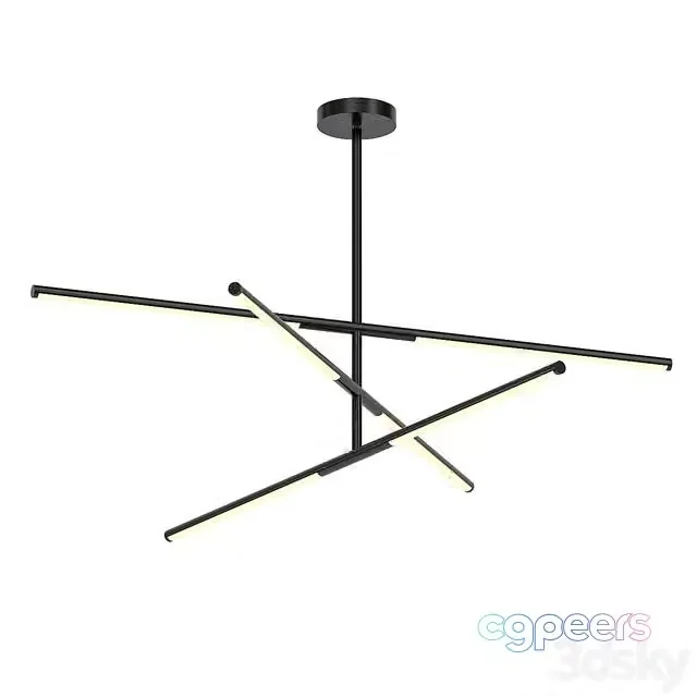 3ds Max Free – ESPOS LED chandelier with three movable bars