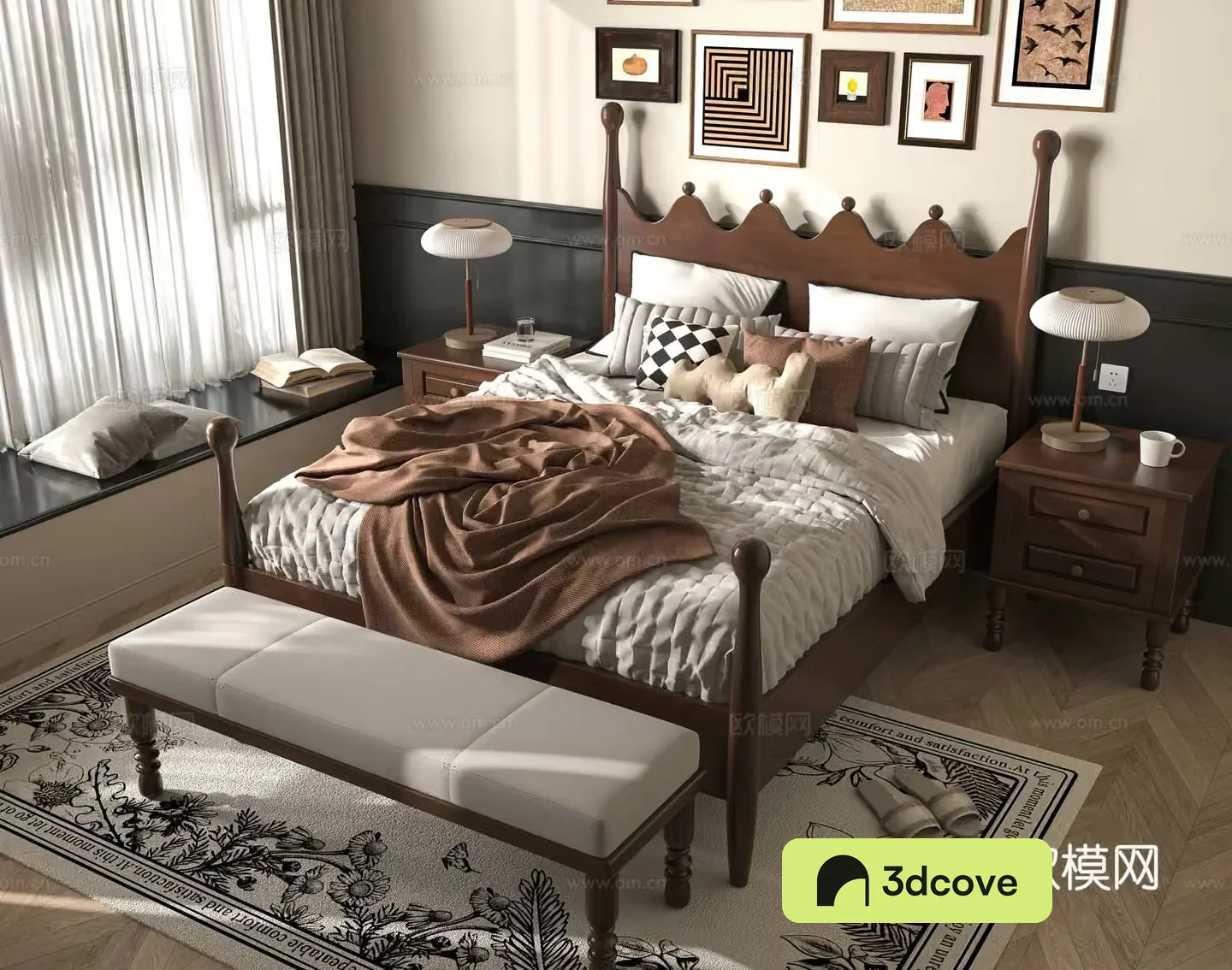 Middle-aged bedroom 3d model
