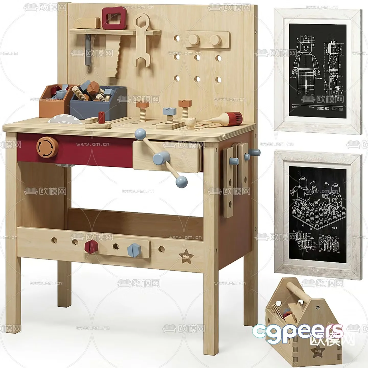 Children’s game table tool table 3d model