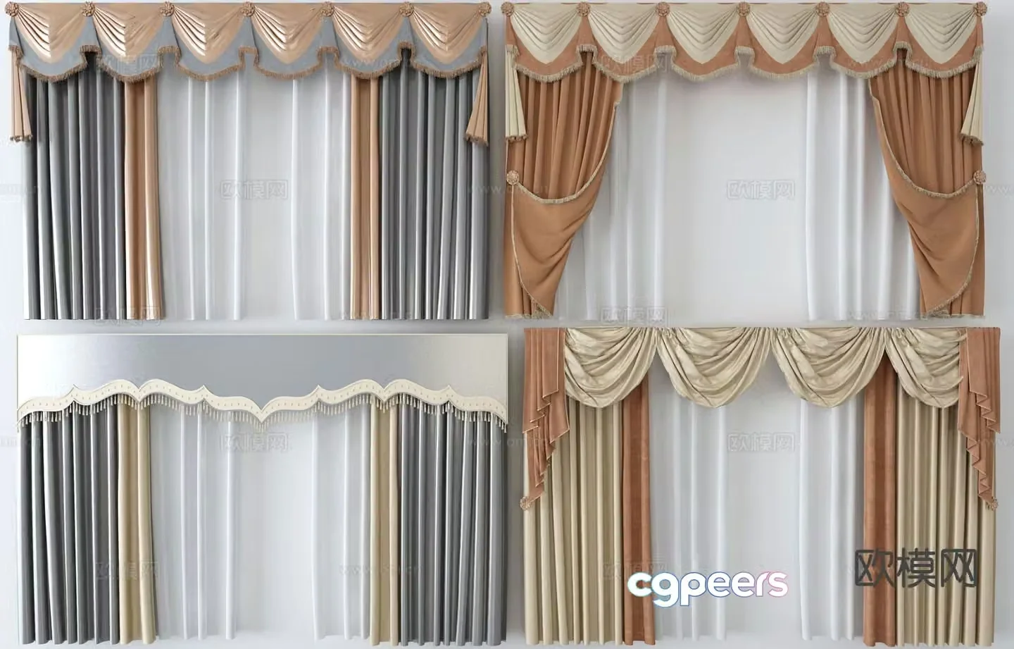 Curtains Window Screen 3d model