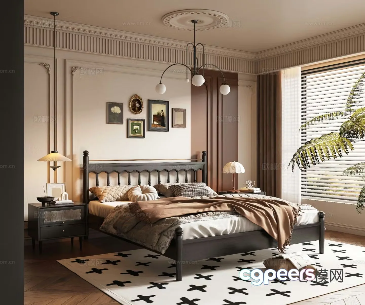 French bedroom master bedroom 3d model