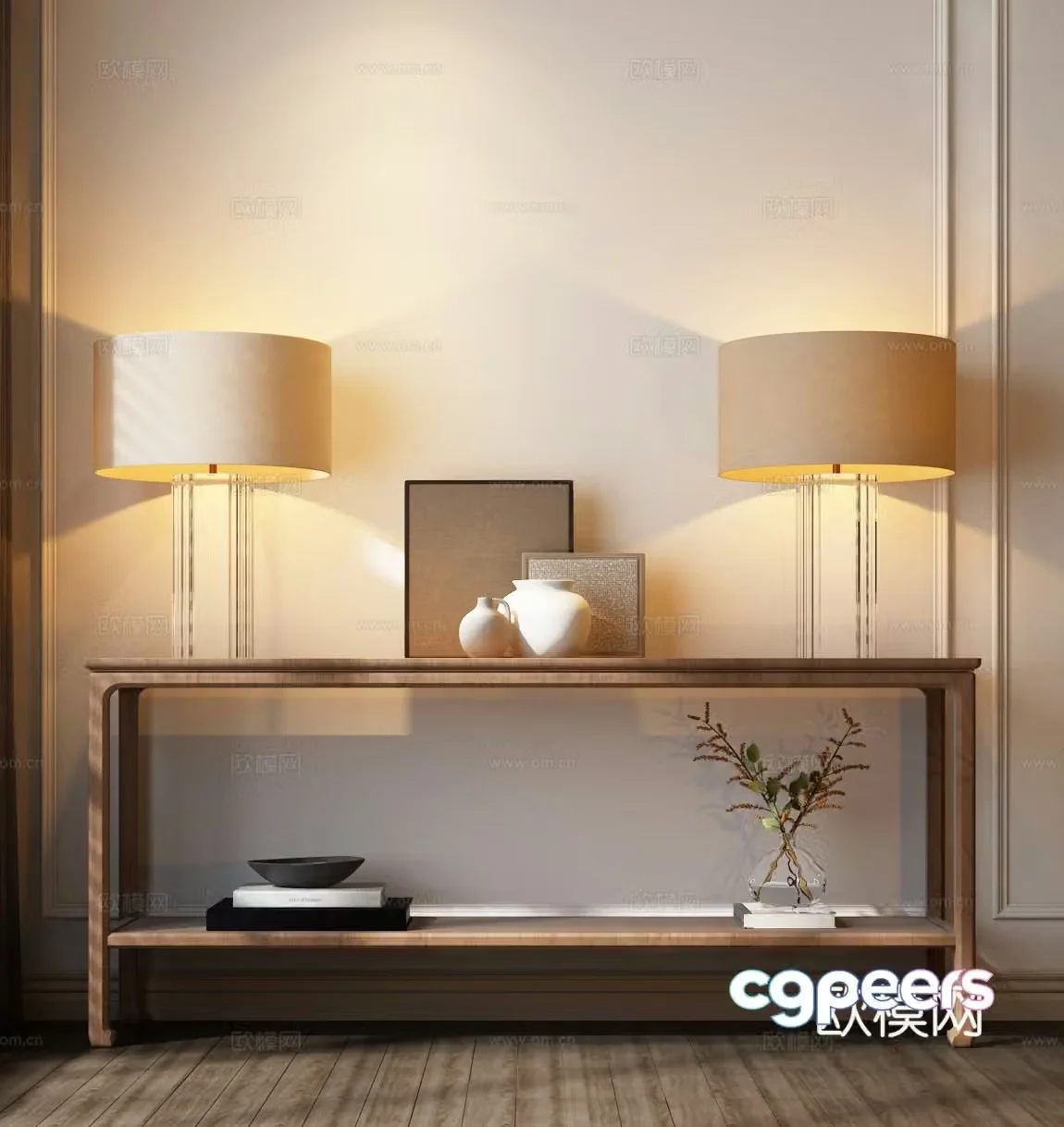 American end viewing platform American decorative cabinet American side cabinet 3D model