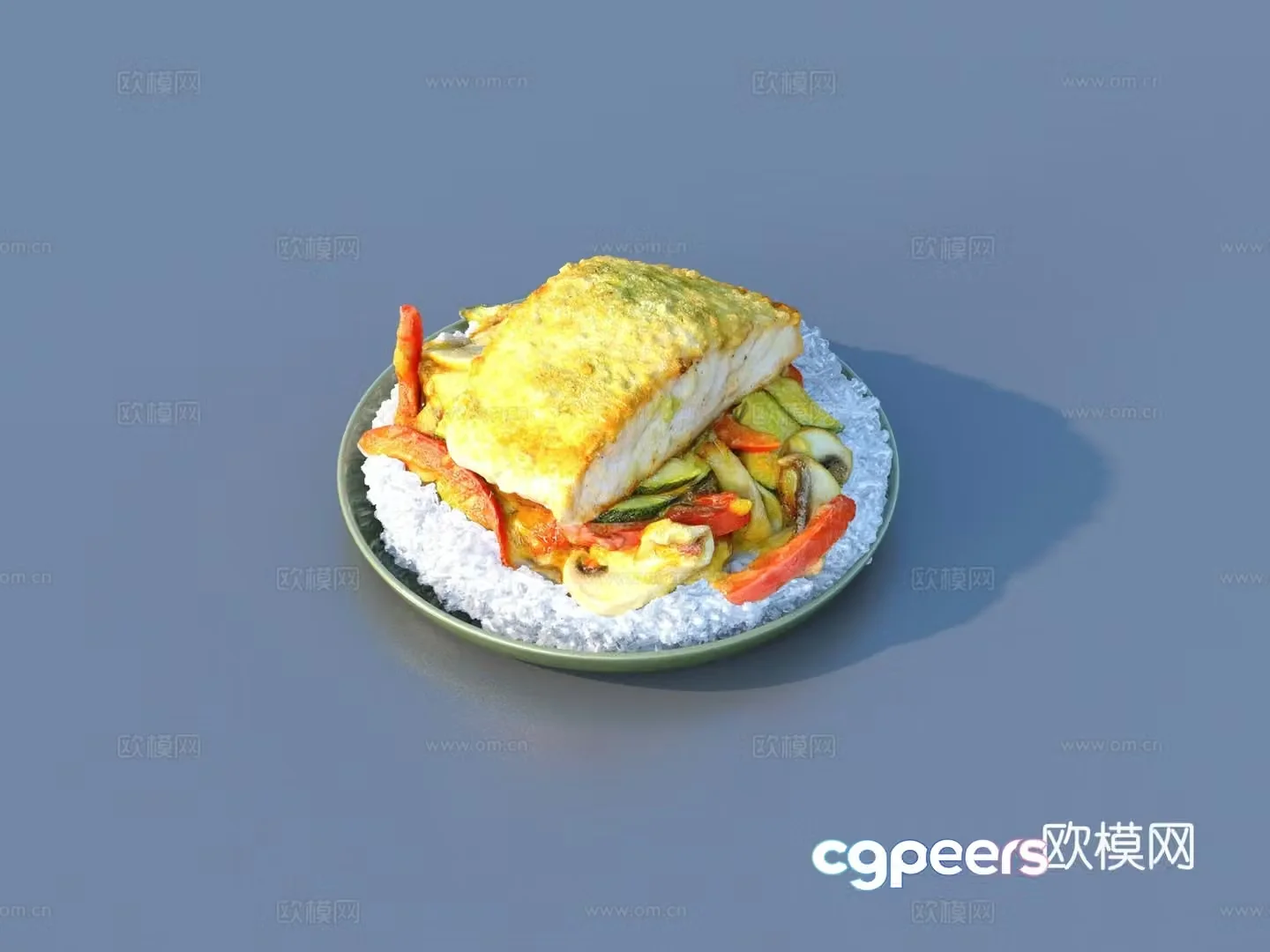 Food Curry Rice Gourd Rice 3D Model