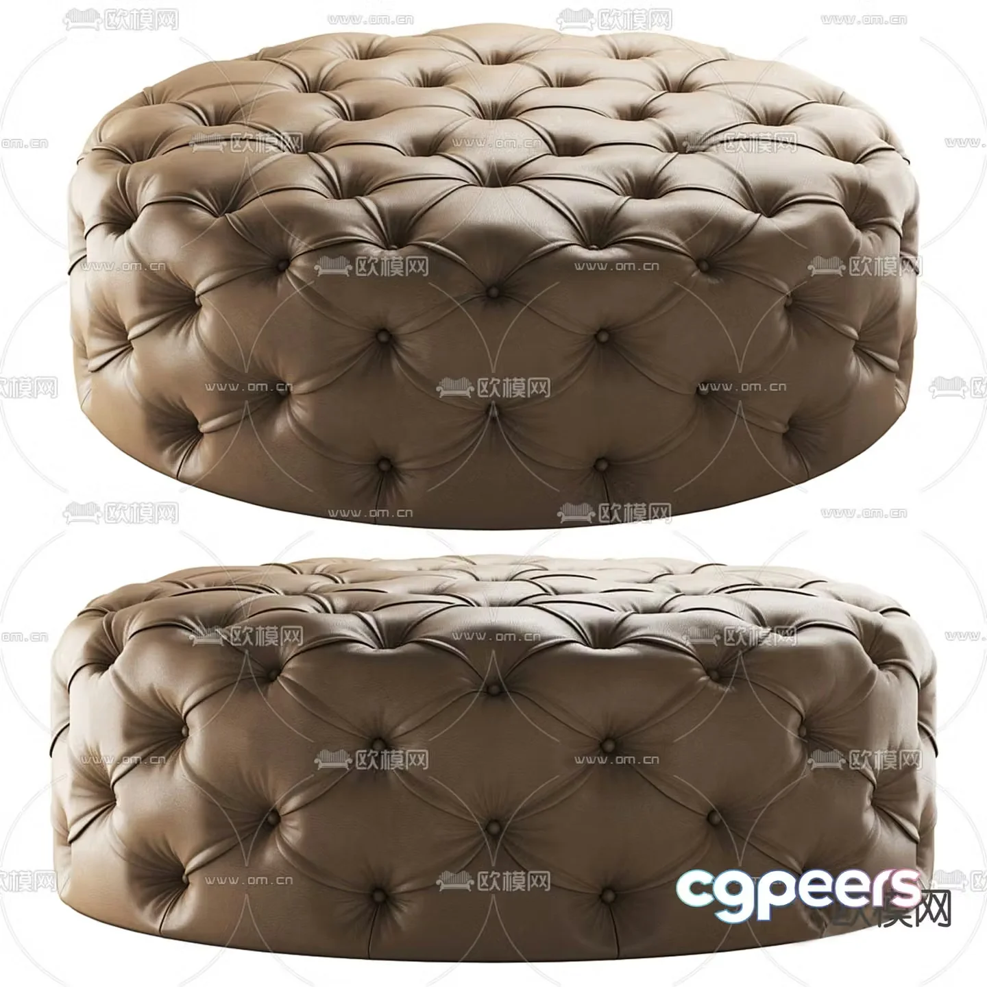 Laskasas pull-buckle footrest sofa stool 3d model