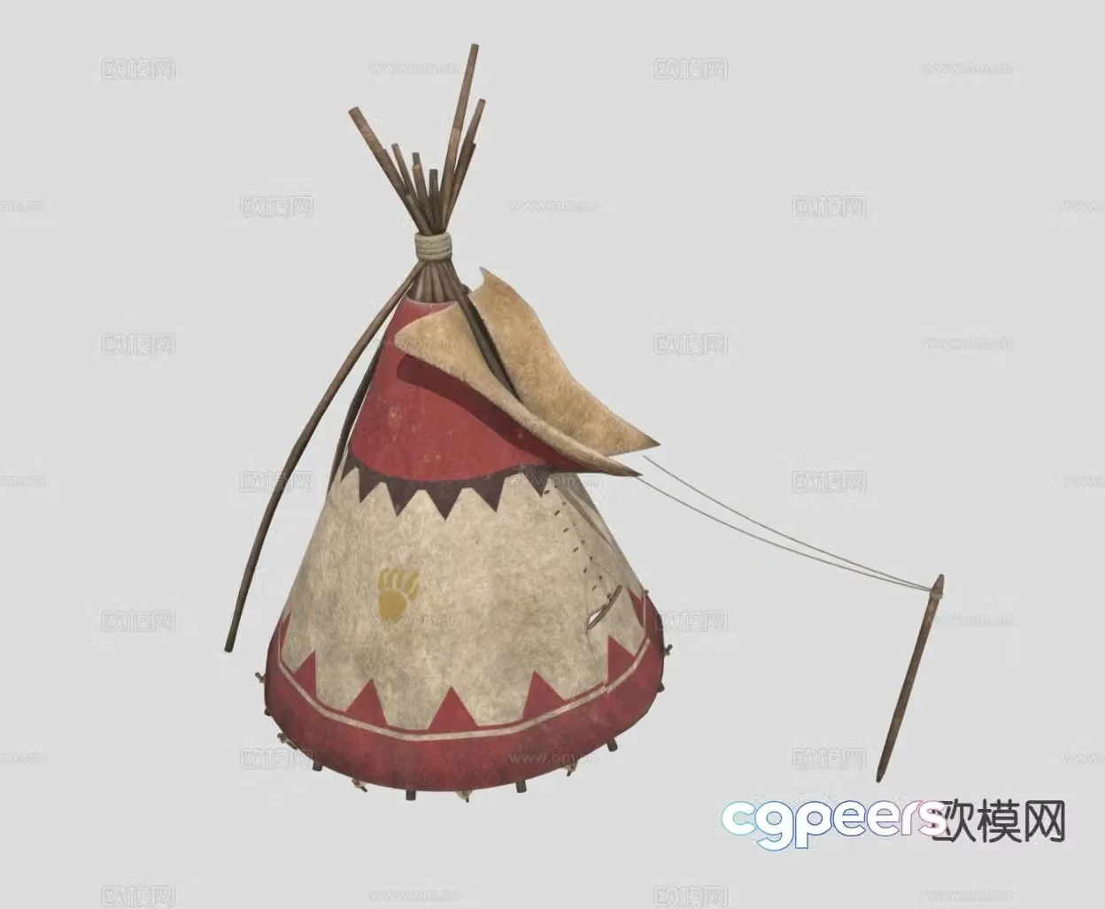 Indian tent camping tent 3d model