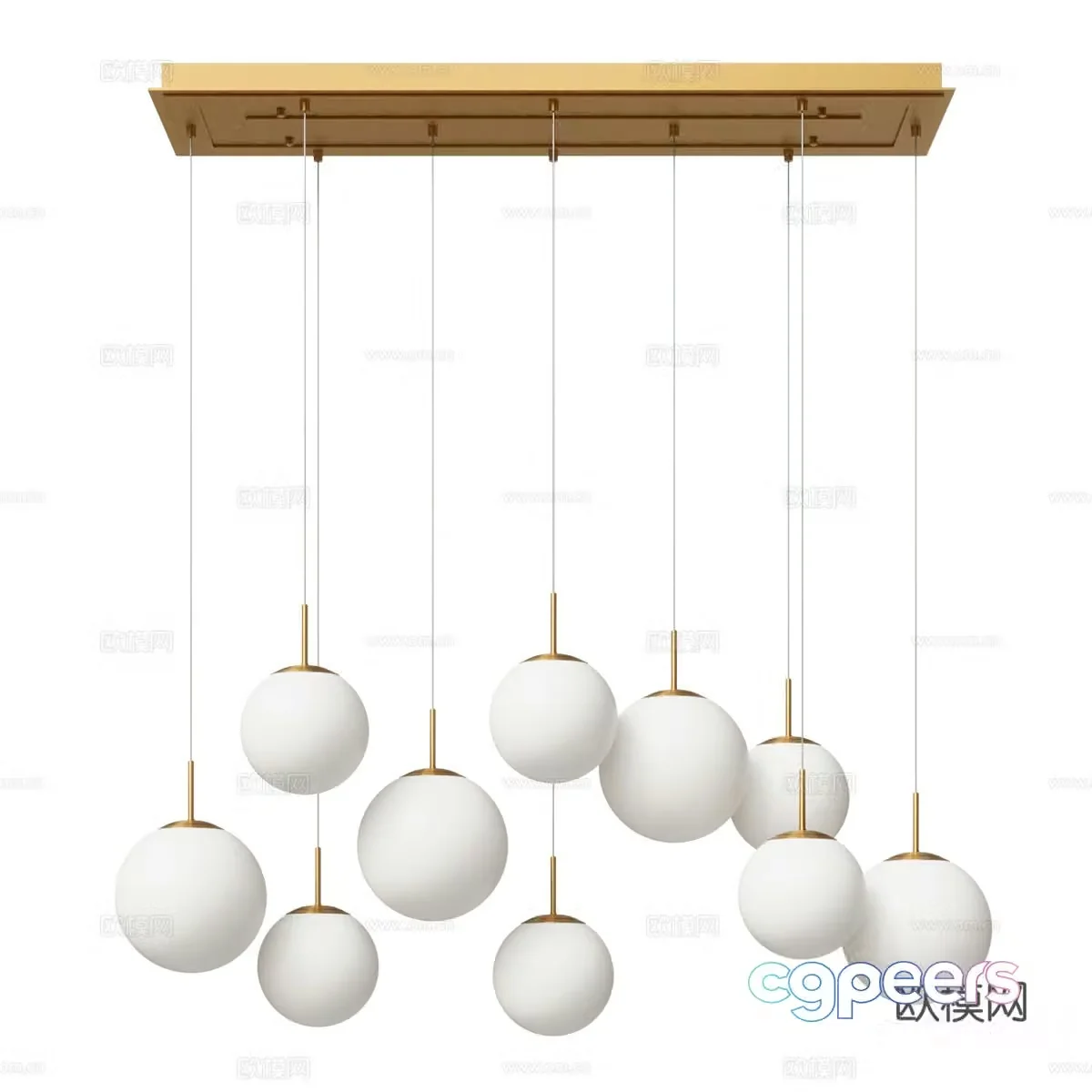 Casen linear chandelier 3d model