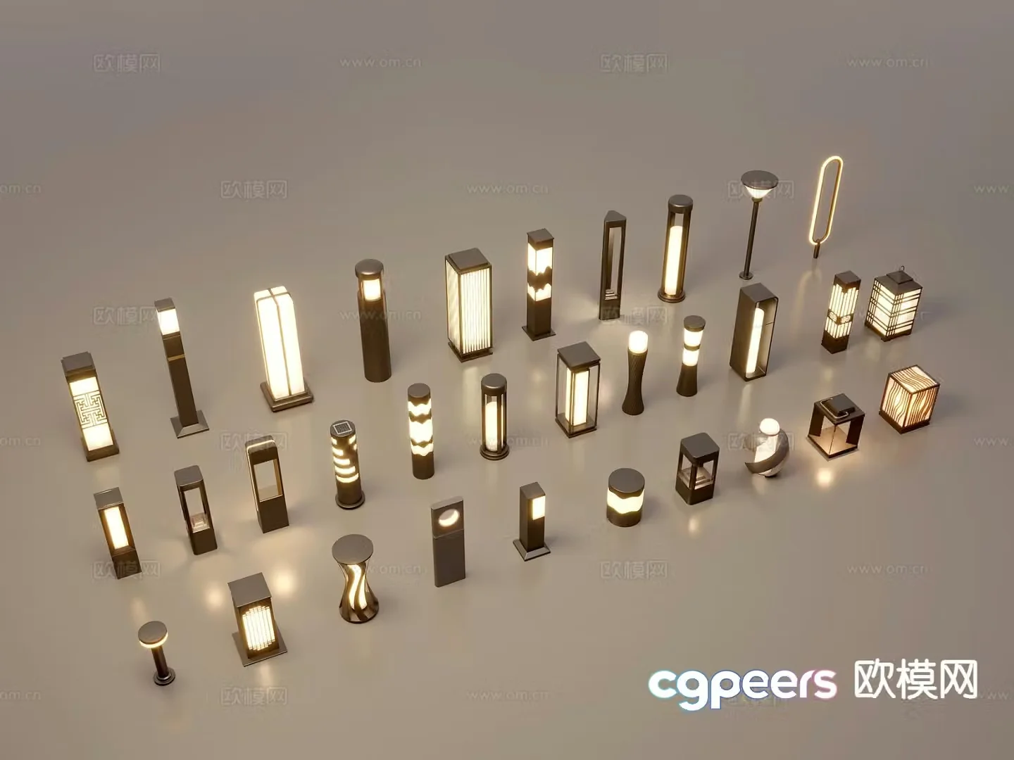 Chinese style landscape lamp lawn lamp garden lamp outdoor lamp 3d model