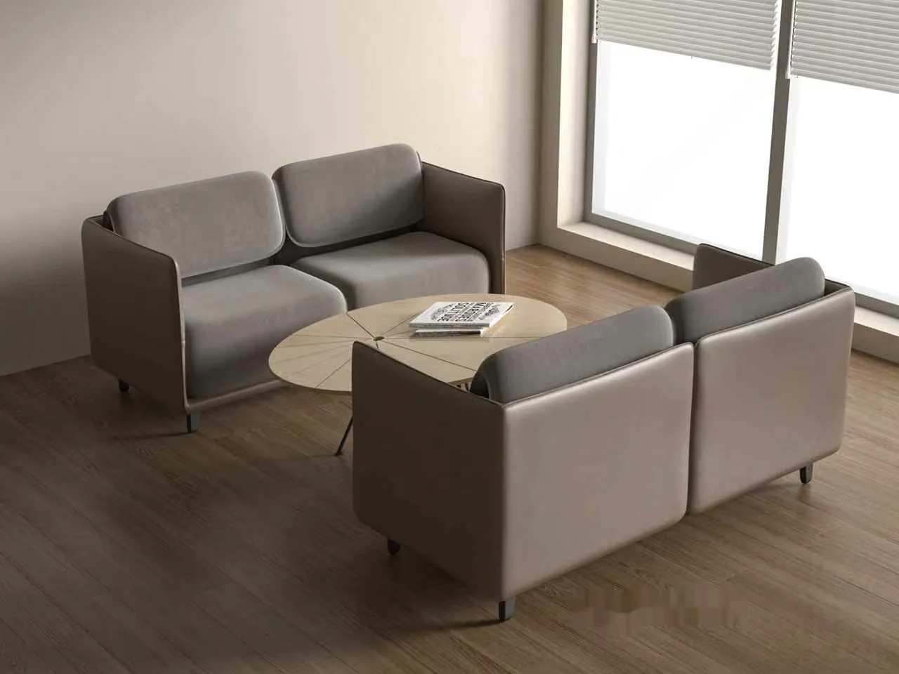 Modern Light Gray Sofa Set 3D Model – 15642 – VRAY Render
