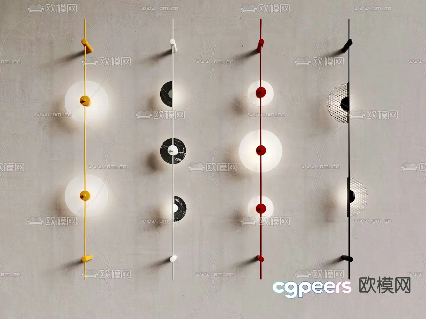 Simple wall lamp long wall lamp 3d model