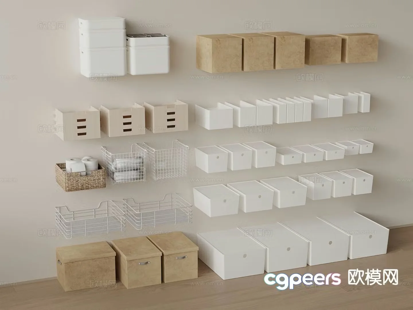 Luggage storage box box storage basket 3d model