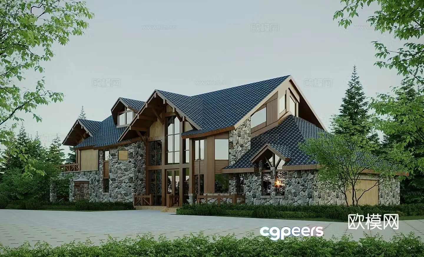 New Chinese villa building 3D model
