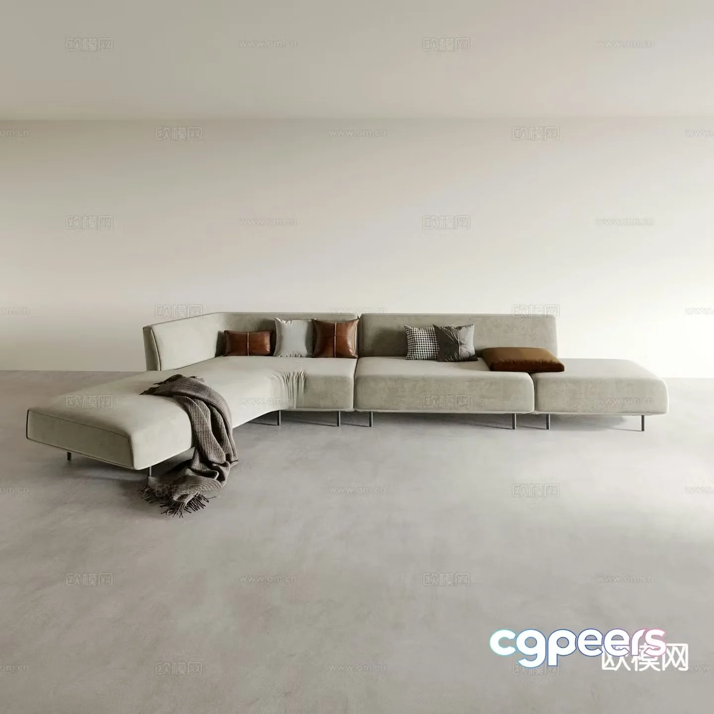 Modern special-shaped sofa multi-person sofa 3D model