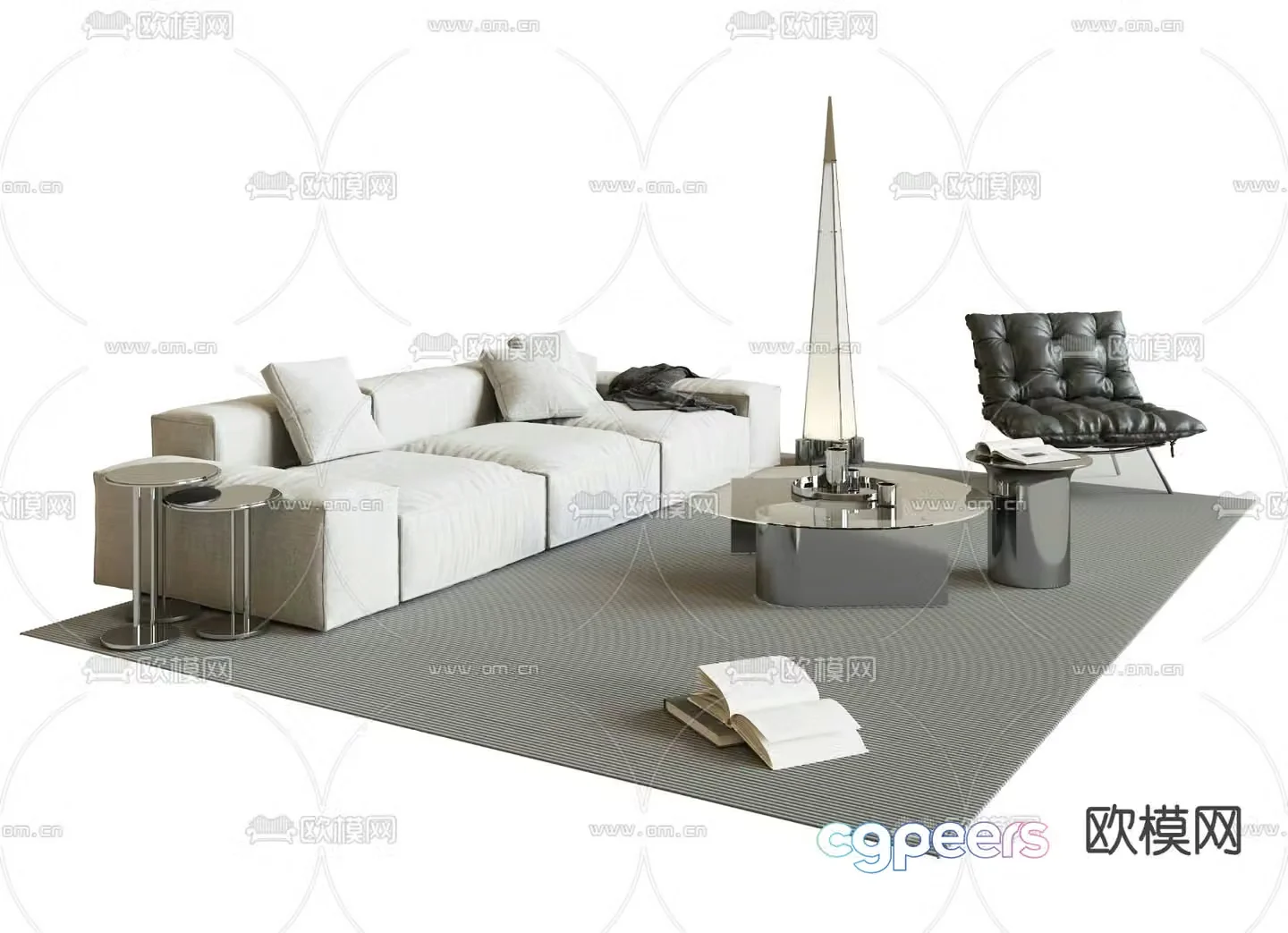 Modern sectional sofa 3d model