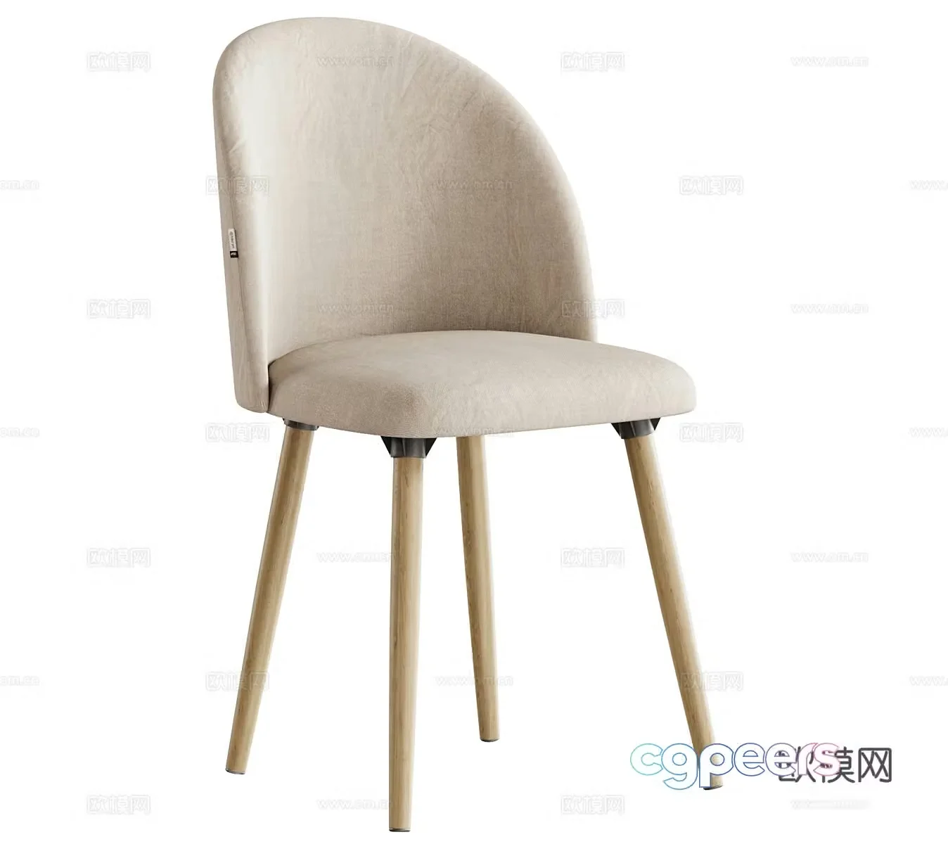 Fabric dining chair Fabric single chair Fabric leisure chair Fabric backrest chair Fabric book chair Courtyard single 3D model