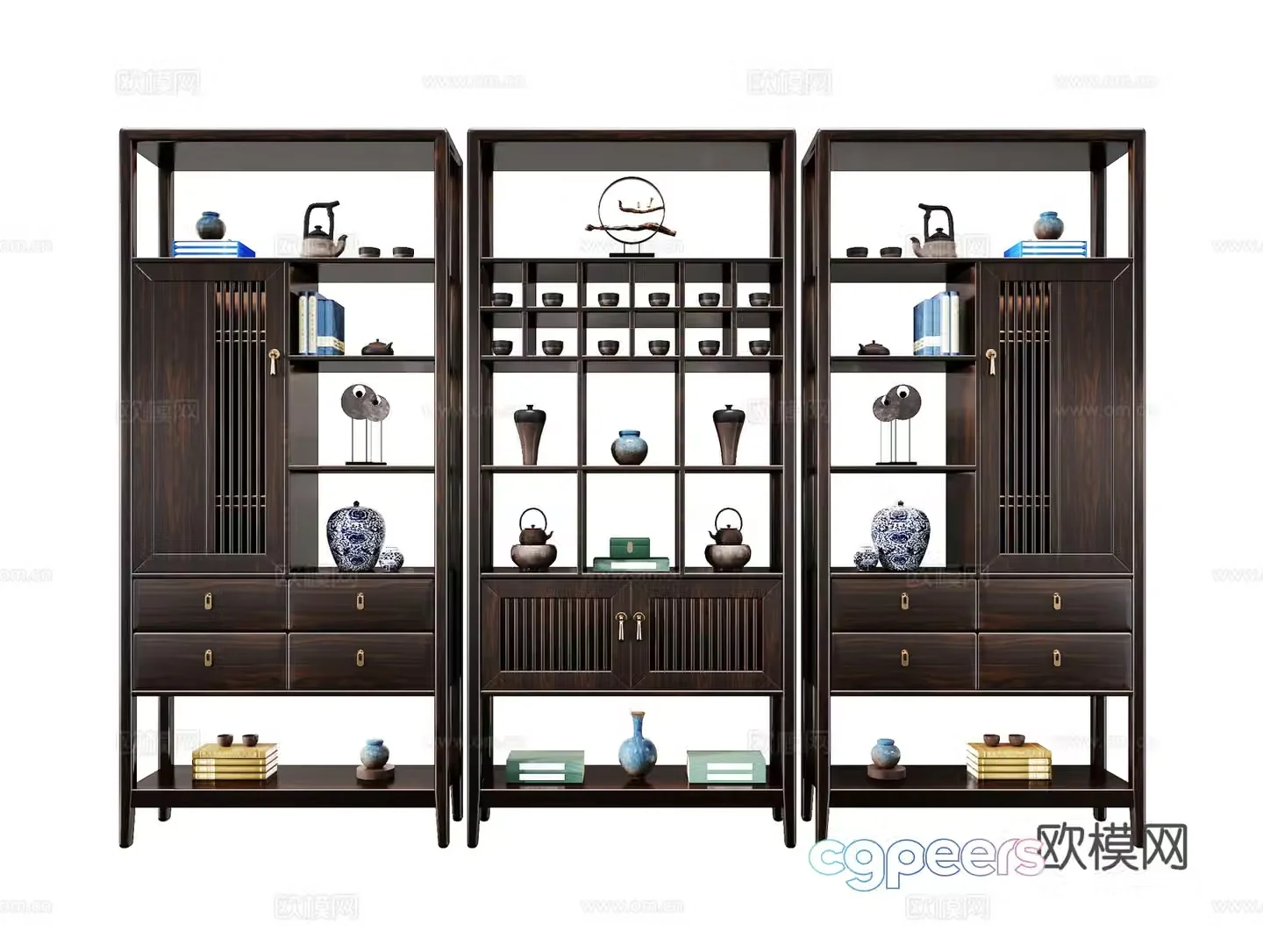 New Chinese style boulevard combination 3D model