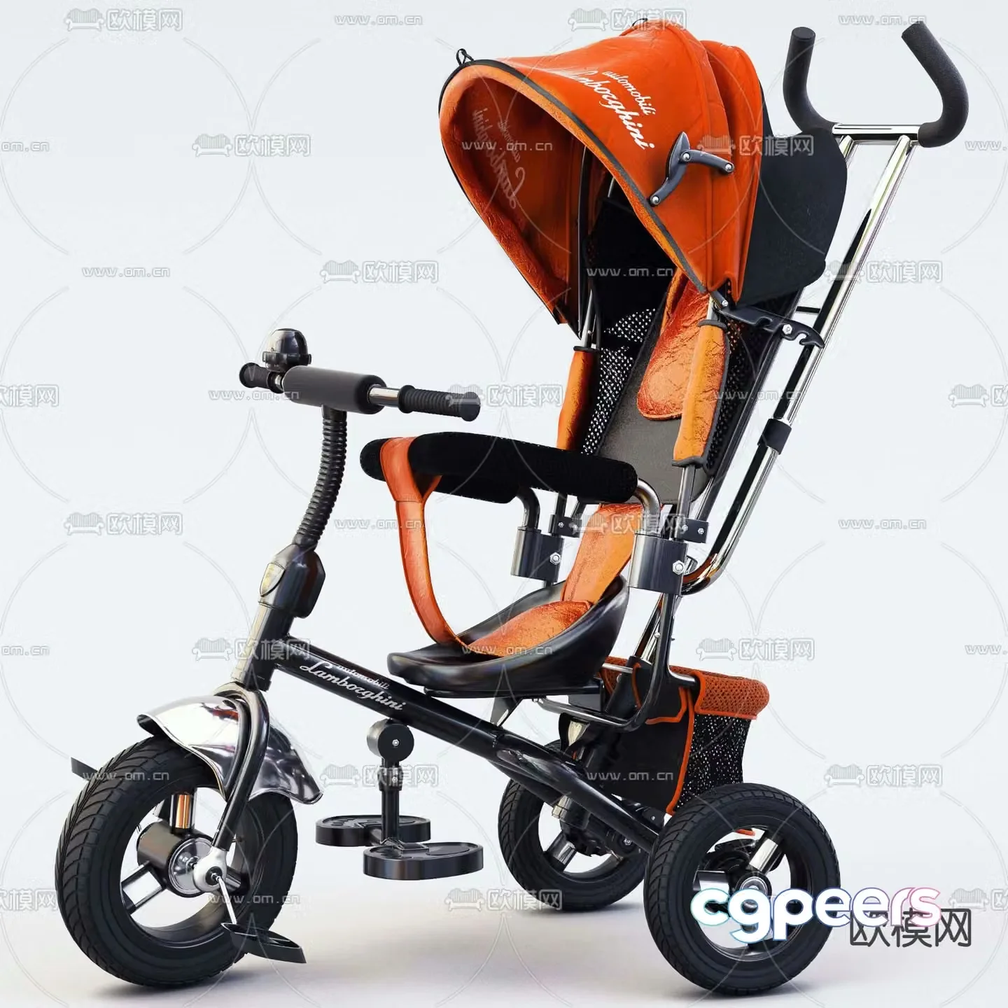 Modern stroller crib 3d model