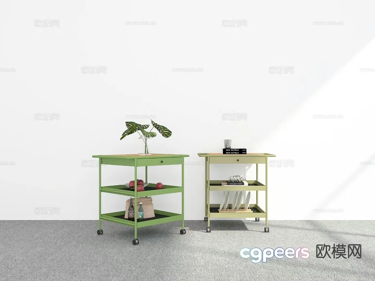 Modern trolley side table corner table table table 3D model